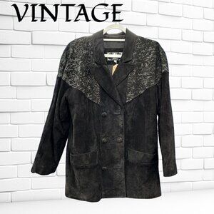 🧥 Vintage Black Suede Jacket from the 80s/90s 🧥